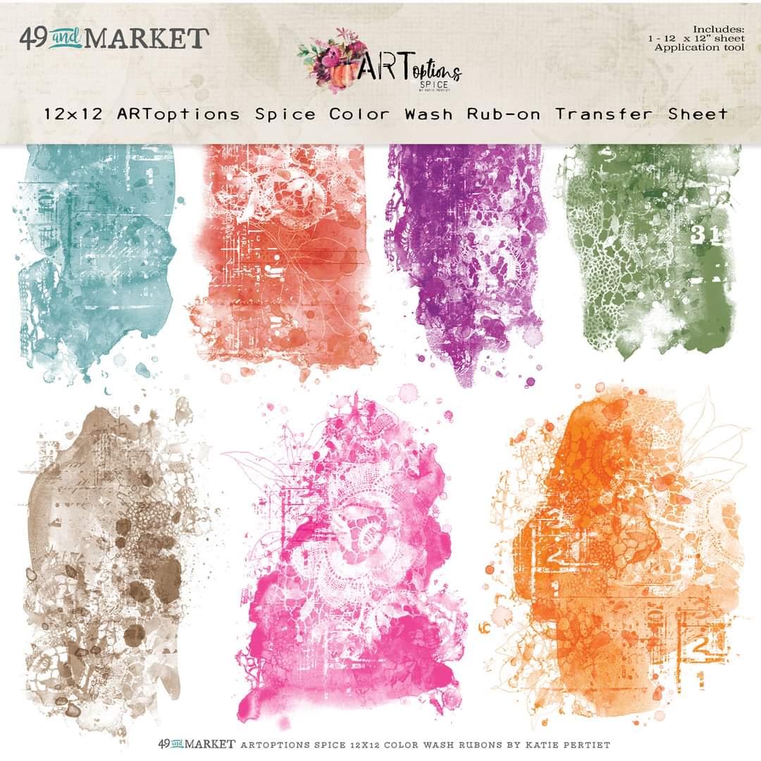 ARToptions Spice 12x12 color wash rub on transfer sheet