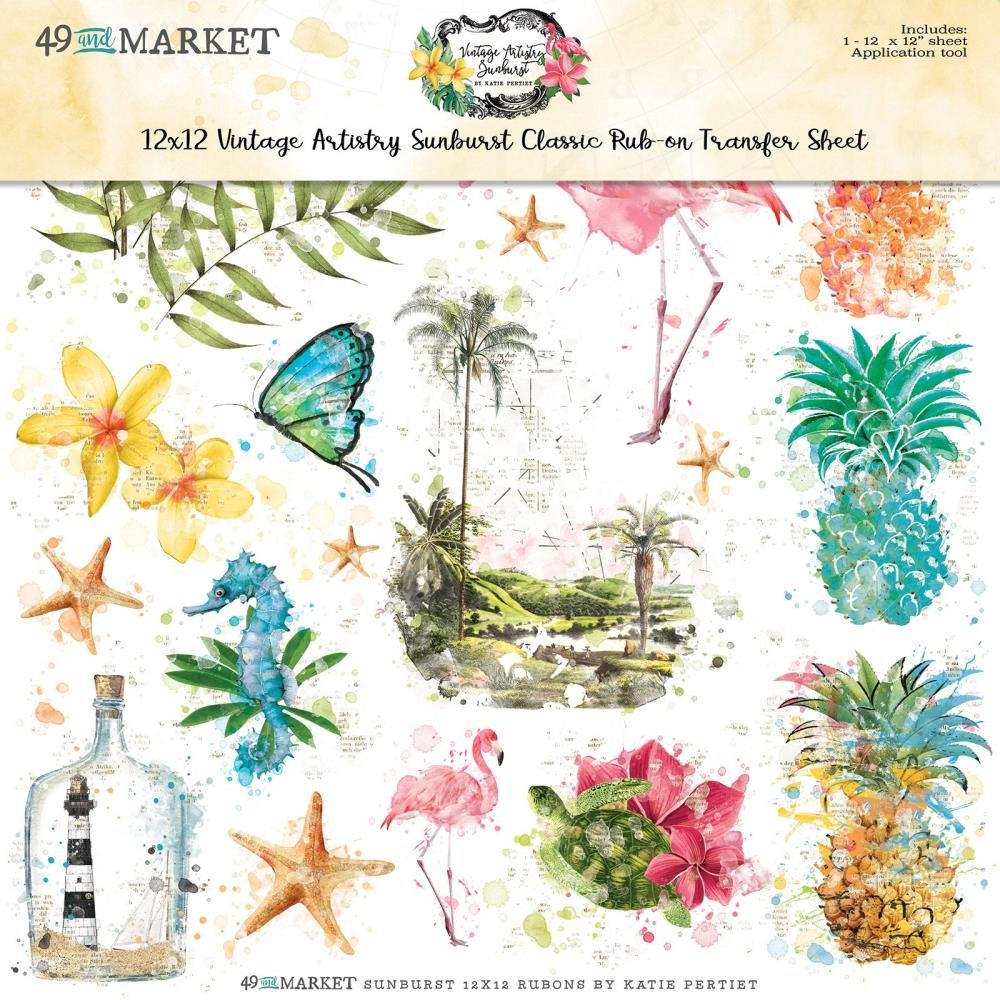 *PRE-ORDER* 49 & MARKET VINTAGE ARTISTRY SUNBURST 12" X 12" RUB ONS CLASSIC