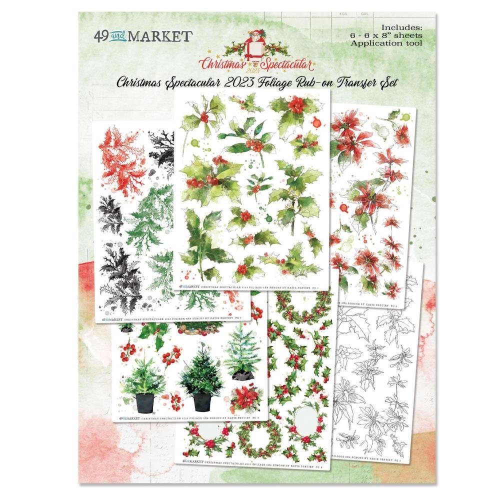 *PRE-ORDER* 49 & MARKET CHRISTMAS SPECTACULAR RUB ONS 6" X 8" FOLIAGE