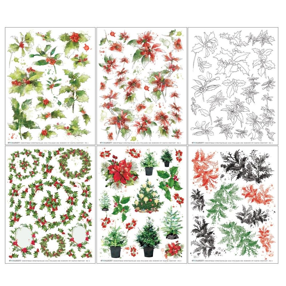 *PRE-ORDER* 49 & MARKET CHRISTMAS SPECTACULAR RUB ONS 6" X 8" FOLIAGE