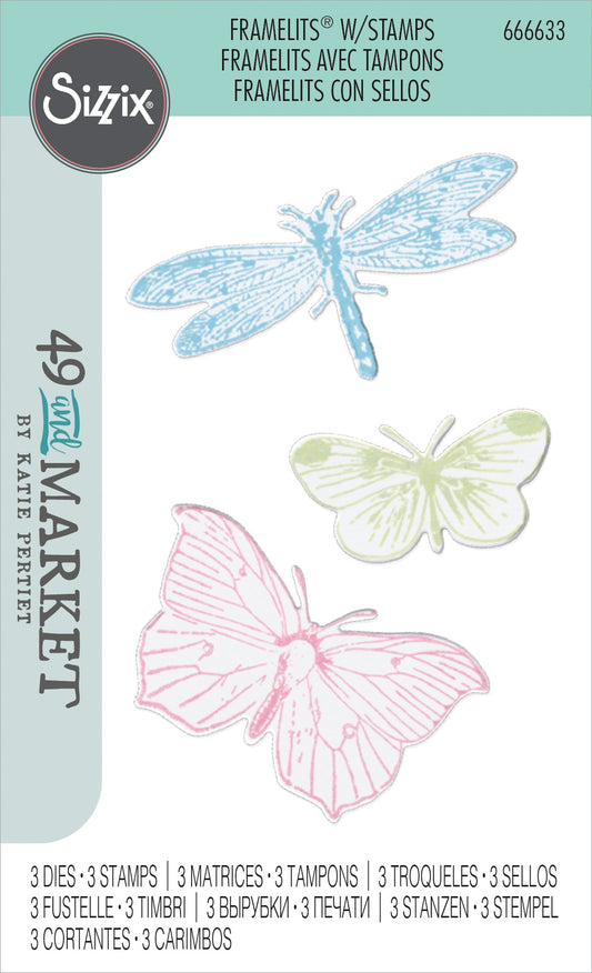 Sizzix Engraved Wings Stamp and Die Set by 49 and Market