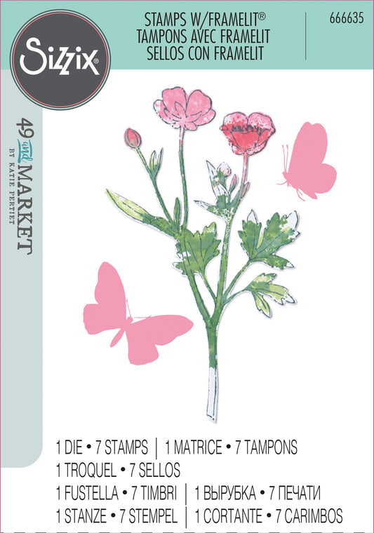 Sizzix Painted Pencil Botanical Stamp & Die Set by 49 and Market